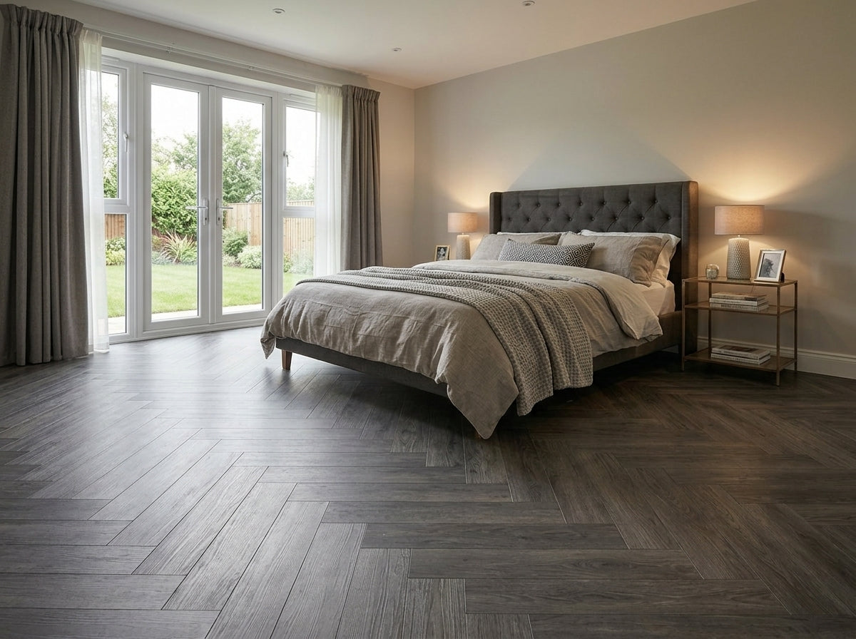 Herringbone Concrete Grey - LVT