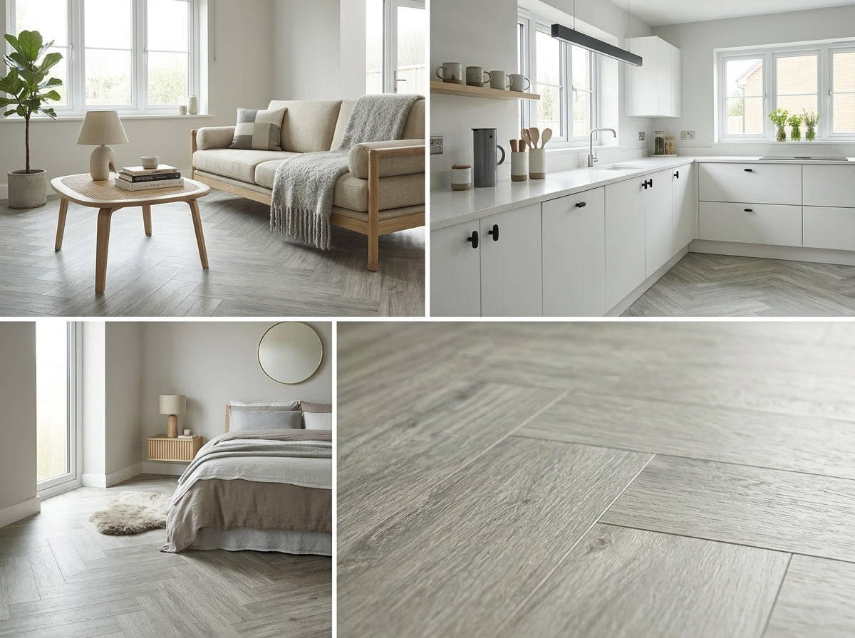 Herringbone Glacier Grey - LVT