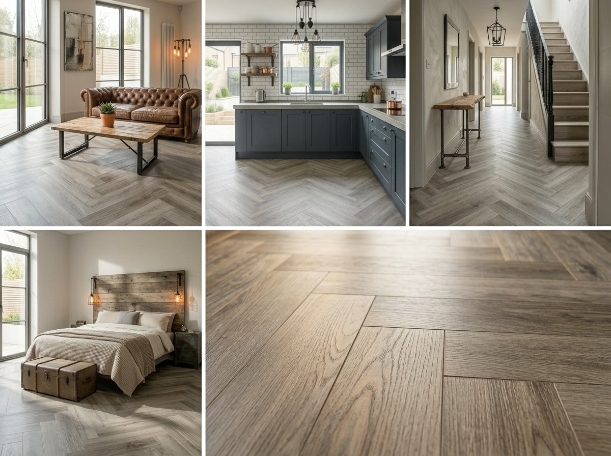 Herringbone Limed Oak - LVT