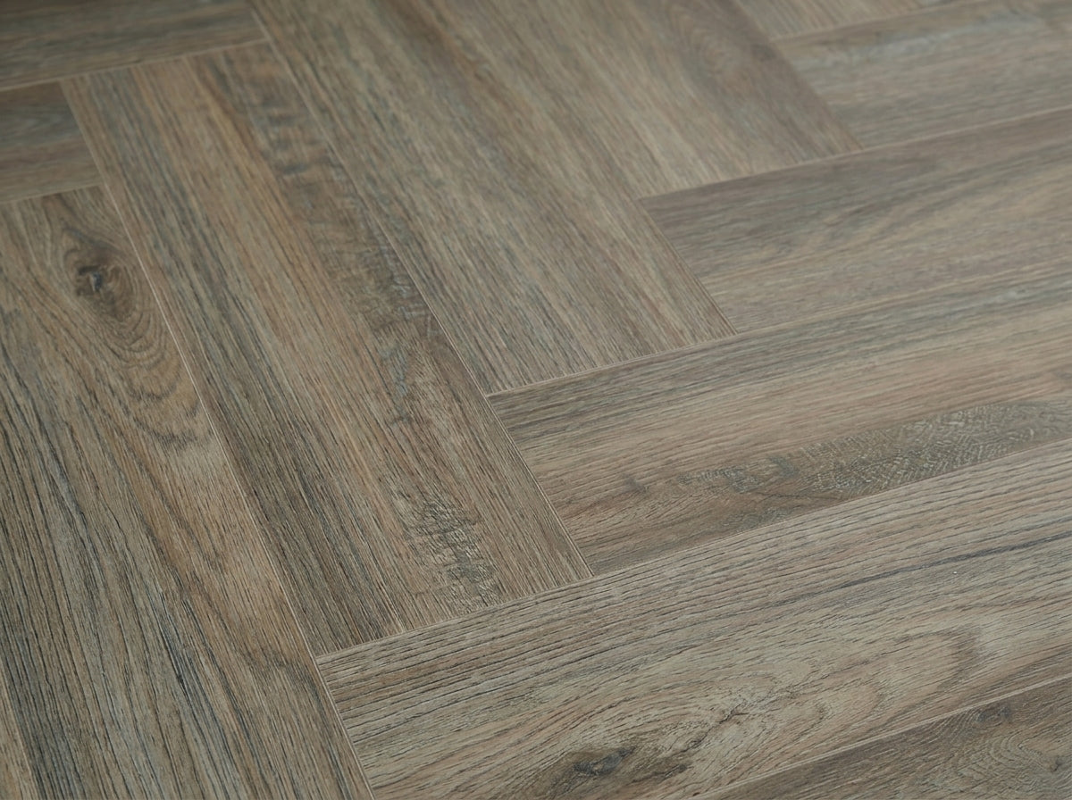 Herringbone Brushed Grey Oak - LVT