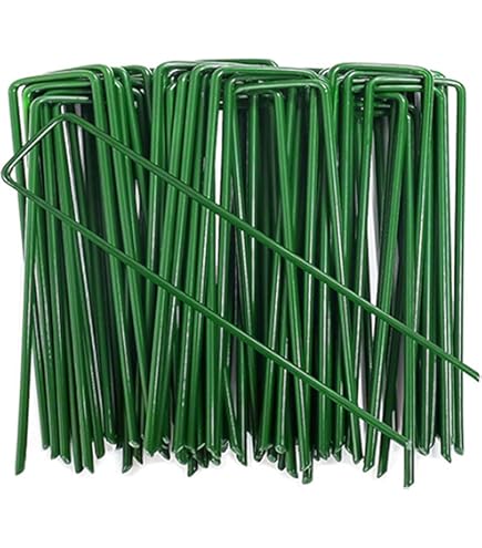 Powder Coated Green 150mm Grass Pins ­