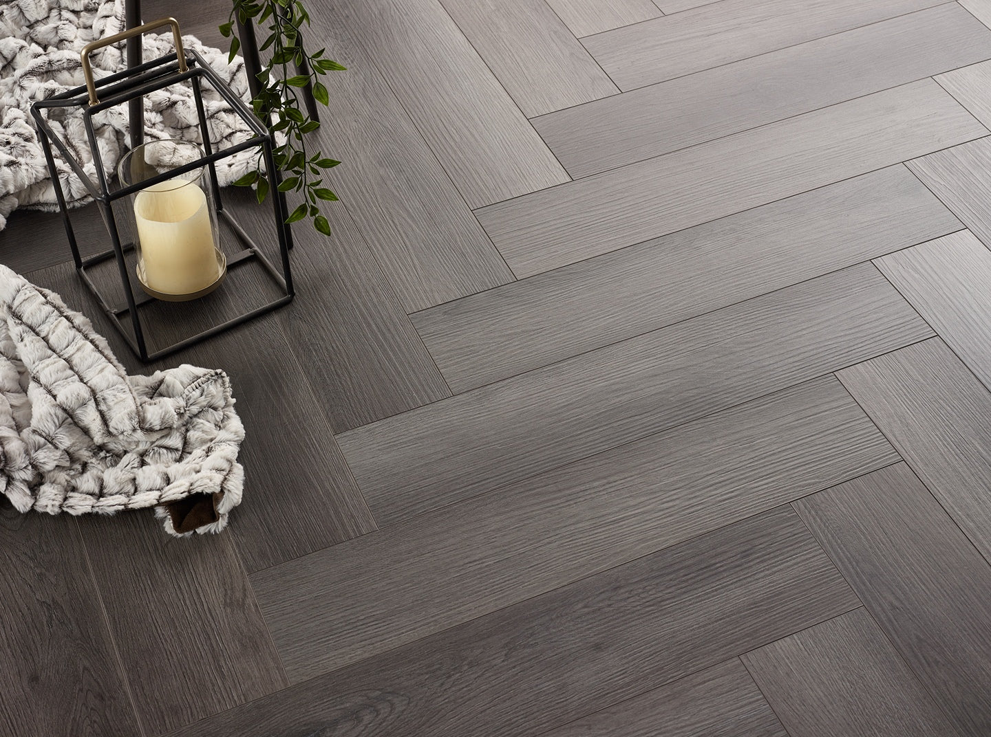 Herringbone Concrete Grey - LVT