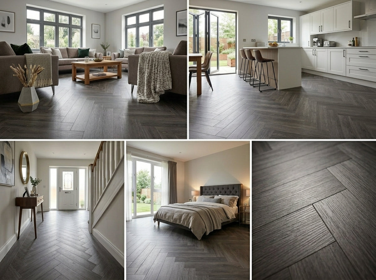 Herringbone Concrete Grey - LVT