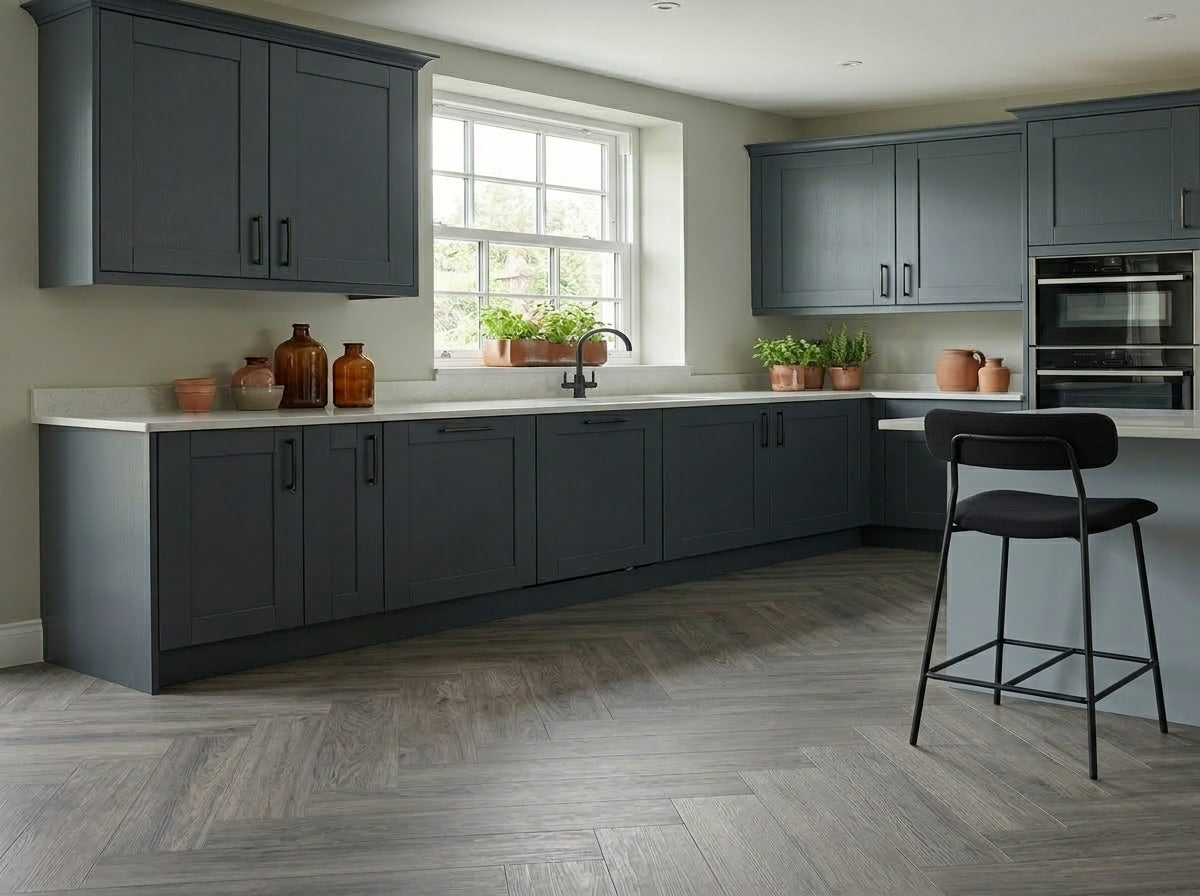 Herringbone Concrete Grey - LVT