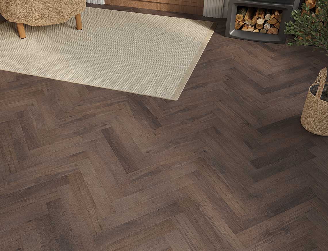 Walnut Oak Herringbone - Glue LVT